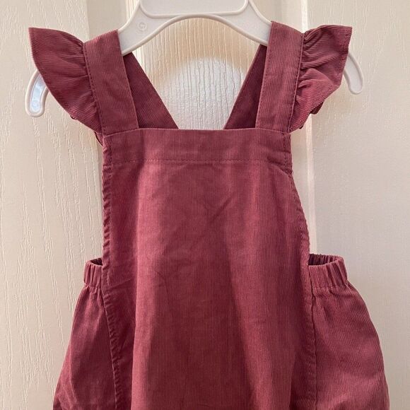 Angel Dear Dusty Orchid Corduroy Ruffle Romper Girls Size 18-24 Months NWT - Picture 4 of 12